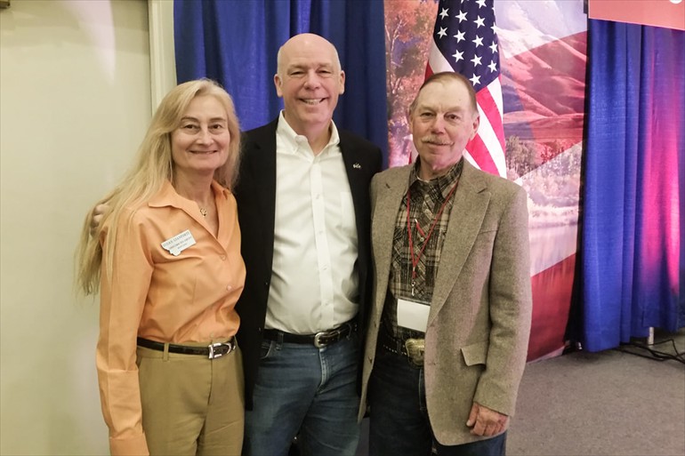 Visiting in Helena with Congressman Greg Gianforte and his wife Susan