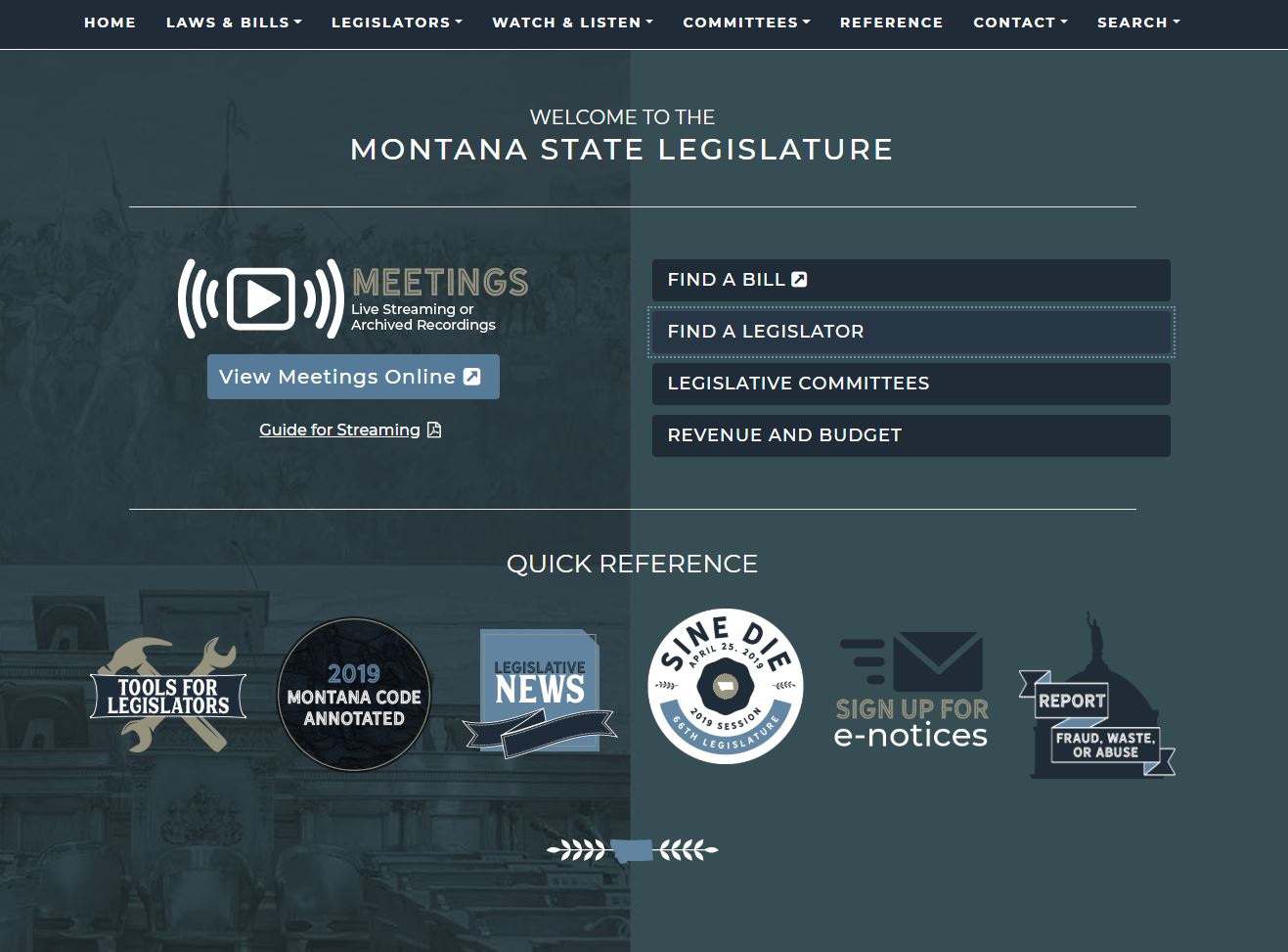 MT Legislature Website Capture