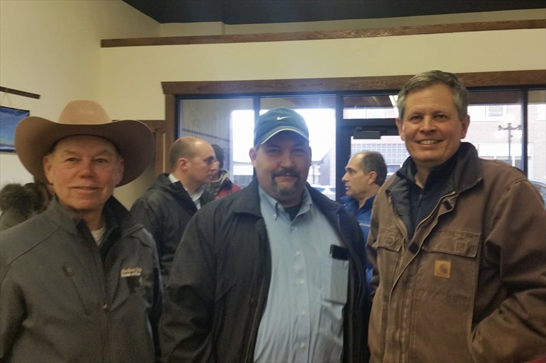 Rob Cook and I with Senator Steve Daines at Conrad and Shelby listening sessions.